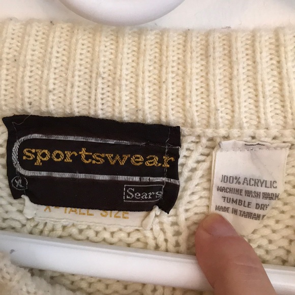 Men’s Cream knit sweater XL tall - Picture 3 of 4